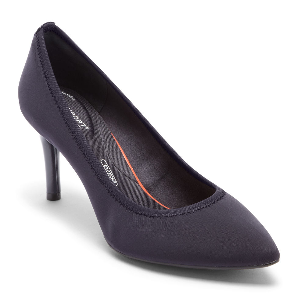 Rockport Singapore Womens Heels - Total Motion 75mm Gore Navy - LK4967518